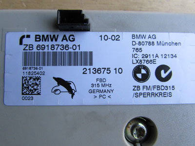 BMW Amplifier, Rear Window Antenna, 315 MHz 65206918736 E65 E66 745i 745Li 750i 750Li 760i 760Li4